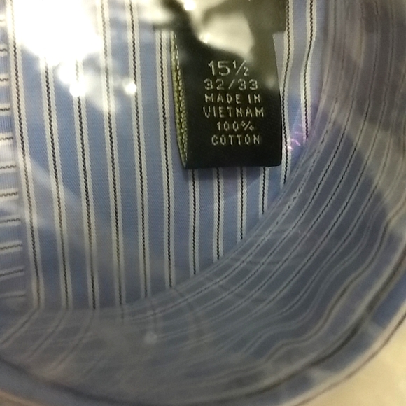 🆕Ralph Lauren, long sleeve blue/white stripe button down, 15.5 32-33. - Picture 3 of 4